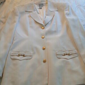 Allison Taylor White 100% Silk Blazer Jacket - M